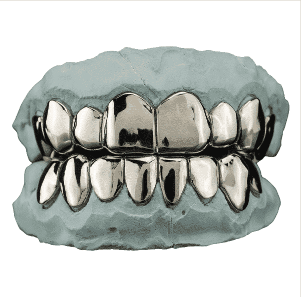 silver teeth grillz