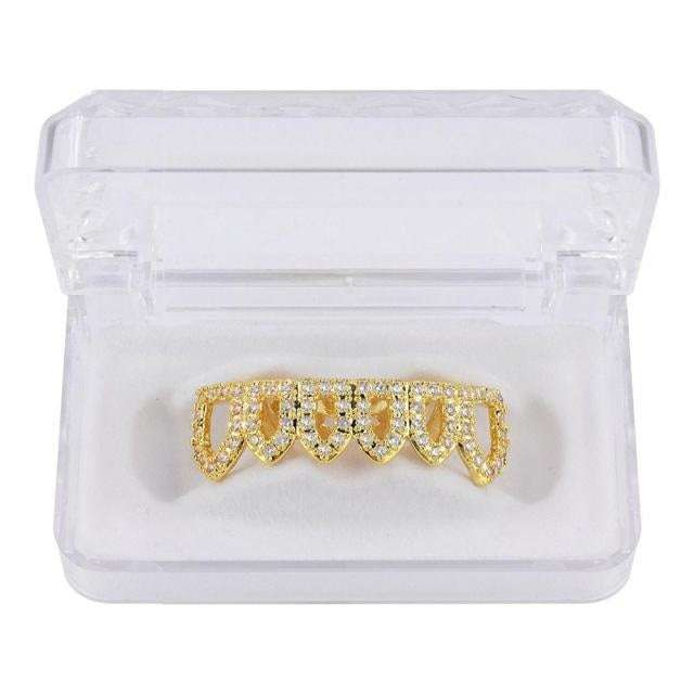 Open Face Bottom Grillz With Diamonds Rhino Grillz