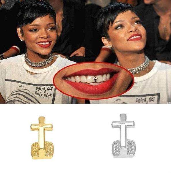 [Single Tooth] Silver Cross Grillz