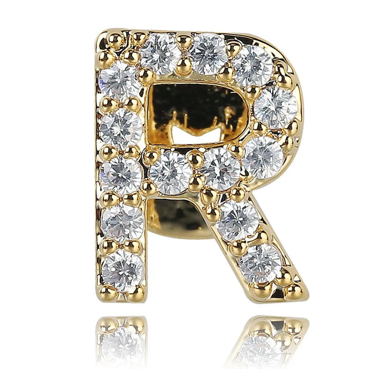 26 Letter CZ Teeth Grillz Caps Cubic Zircon Iced Out Micro Pave Top Charm Grills For Men Women Hip Hop Jewelry Cosplay Gift