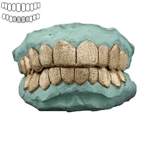 Yellow gold diamond dust 2025 grillz