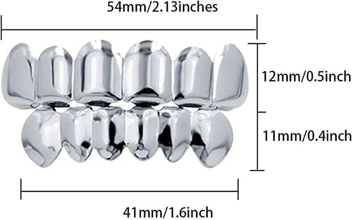 6 Piece Silver Plated Grillz