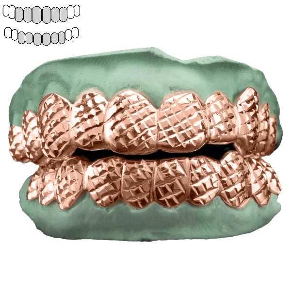 Rose gold diamond cut 2025 grillz