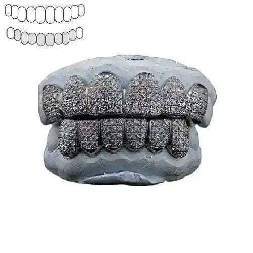 Diamond dust grillz white gold on sale