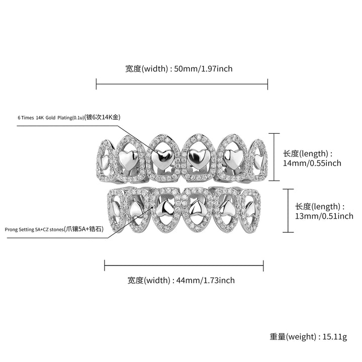 [Bottom] Silver Iced Out Open Face Grillz – Rhino Grillz