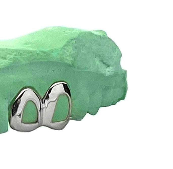 [Custom] Silver Double Open Face Grillz Cap