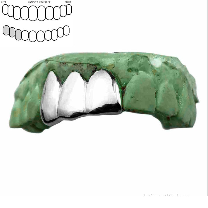 [Custom] .925 Sterling Silver Triple Teeth Grillz Cap
