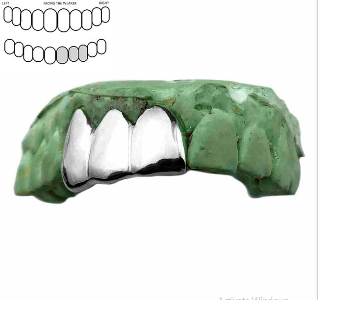 [Custom] .925 Sterling Silver Triple Teeth Grillz Cap