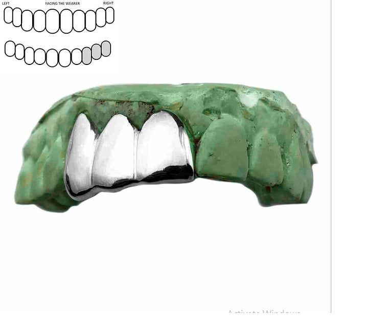 [Custom] .925 Sterling Silver Triple Teeth Grillz Cap
