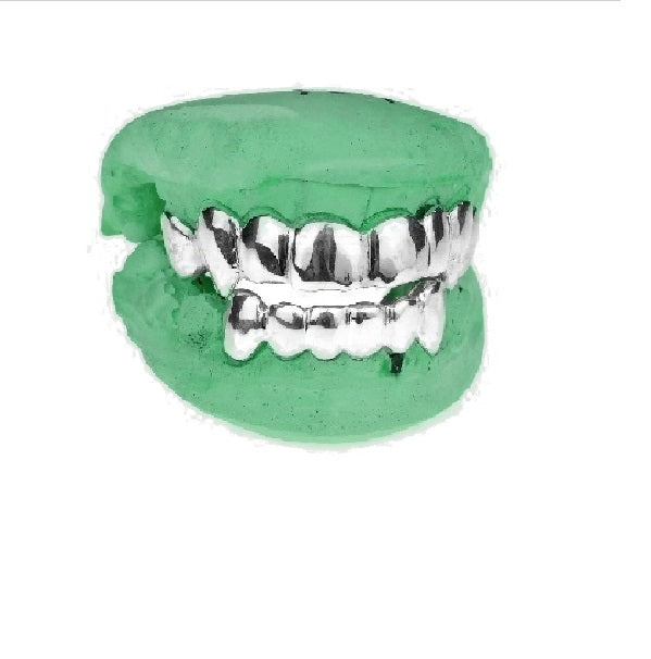[Custom] .925 Sterling Silver Vampire Top Fang and Normal Bottom Grillz
