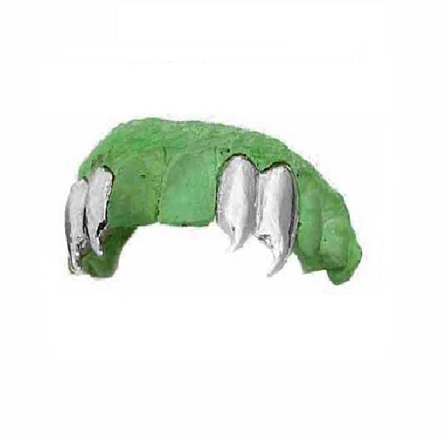 [Custom][X4] .925 Sterling Silver Double Extended Curved Extended Fangs
