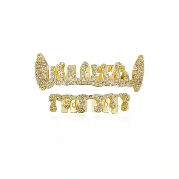 [Top and Bottom] Gold Drip Grillz Extended