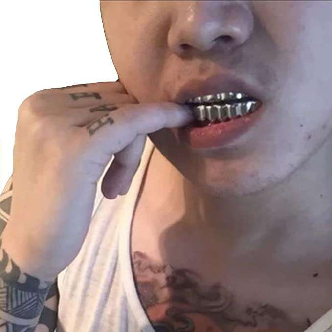 6 Piece Silver Plated Grillz