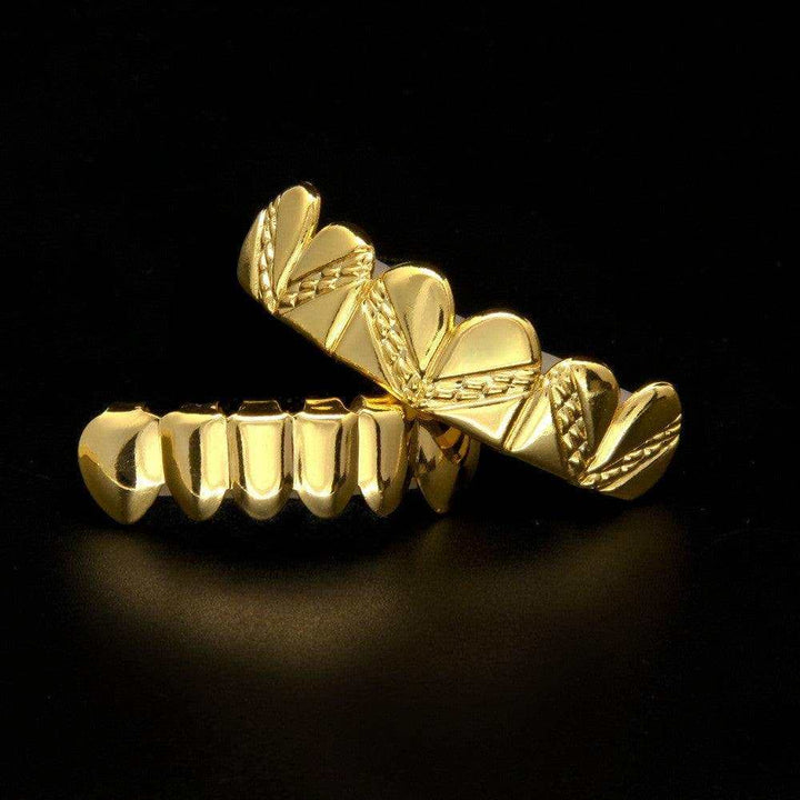 Aztec Stamped Fake Gold Grillz