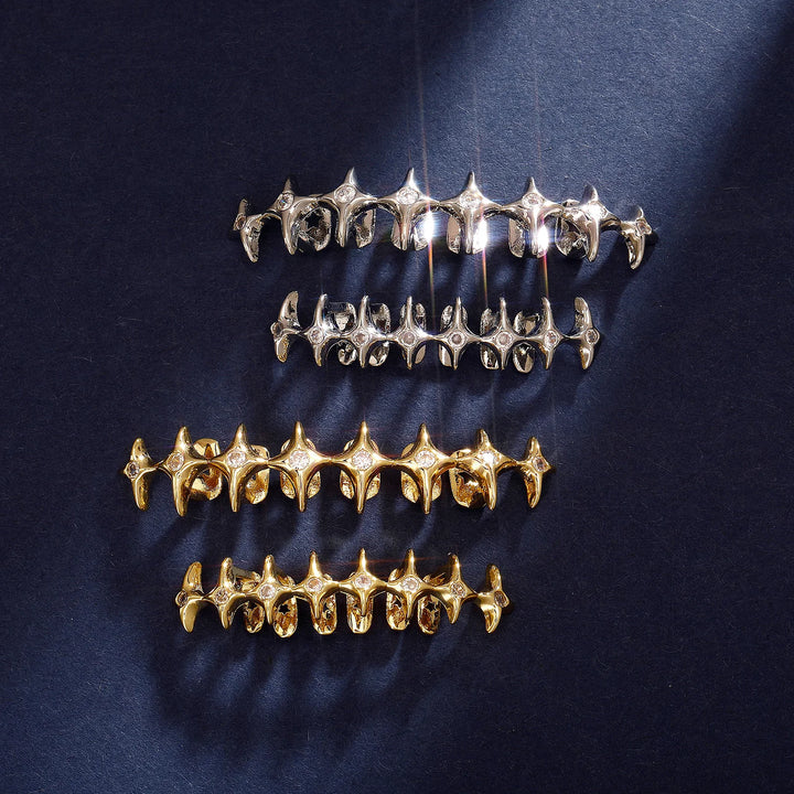 [Full Set] Multiple Row Star Grillz