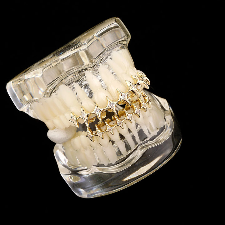 [Full Set] Multiple Row Star Grillz