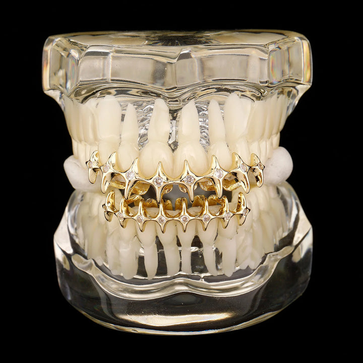 [Full Set] Multiple Row Star Grillz