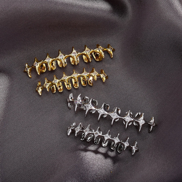 [Full Set] Multiple Row Star Grillz