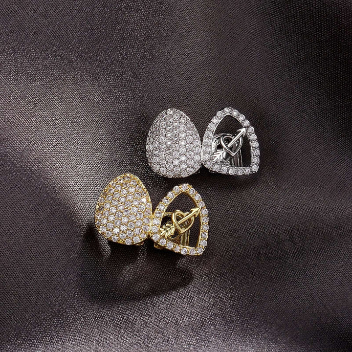 Gold Iced Arrow Through The Heart Grillz [Single]