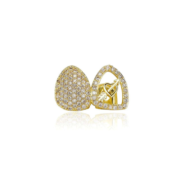Gold Iced Arrow Through The Heart Grillz [Single]