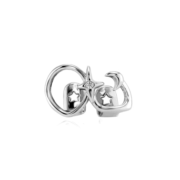 RACHELZ Hip Hop Doble hueca( Star Moon Teeth Grillz Vintage Hollow Out Tooth Caps Accesorios de joyería de rapero unisex