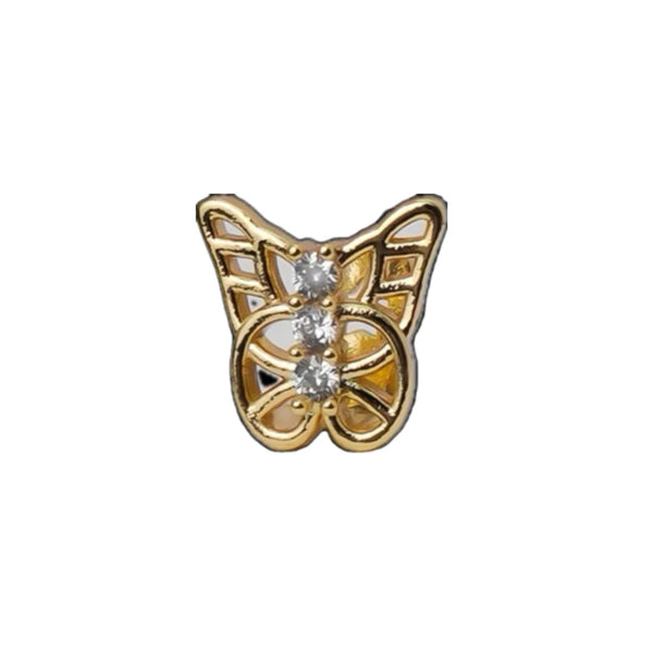 RACHELZ Elegante único Dientes de mariposa de piedra CZ Grillz Hip Hop hueca( Gorros de dientes de circón para mujeres y hombres, joyería para Halloween, Cosplay