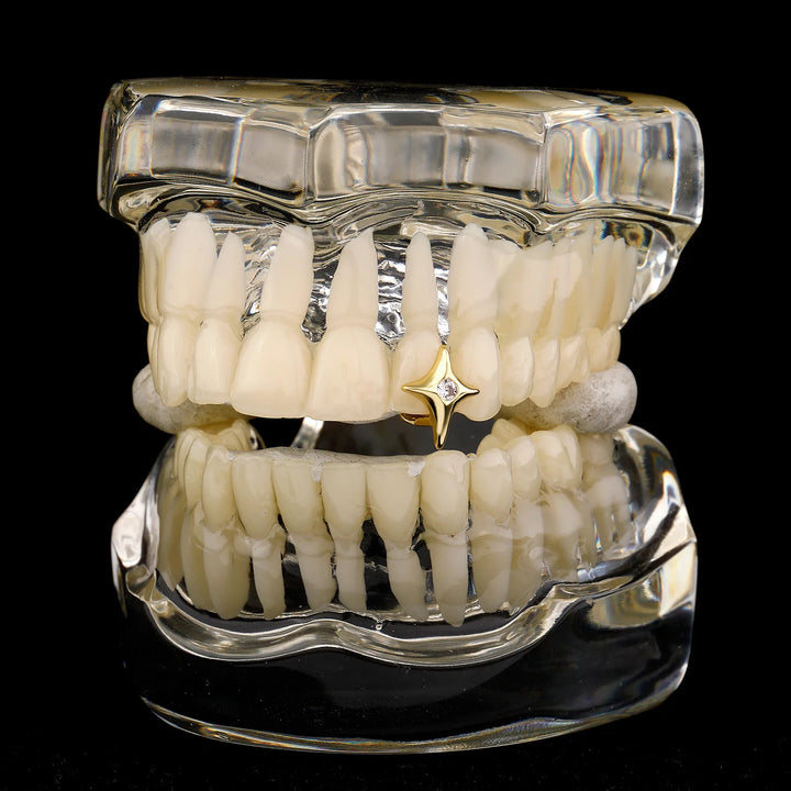 [Single]4 Point Gold Star Grillz