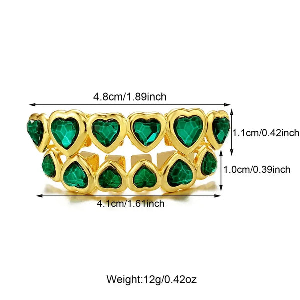 [Top amd Bottom] Emerald Heart Grillz