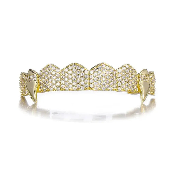 [Top and Bottom] Iced Out Dracula Fang Grillz