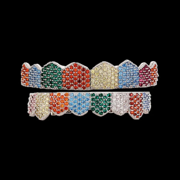 [Top and Bottom] Multi-Color Rainbow Grillz Grillz