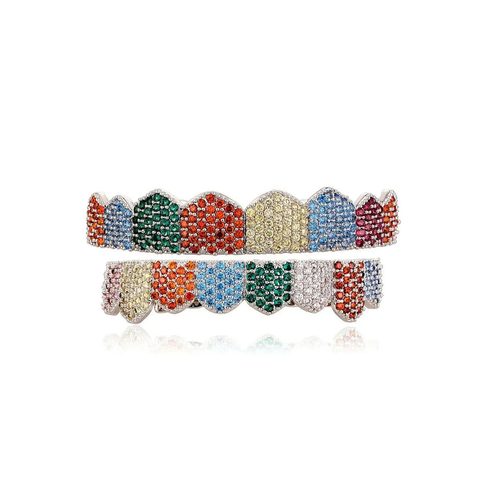 [Top and Bottom] Multi-Color Rainbow Grillz Grillz