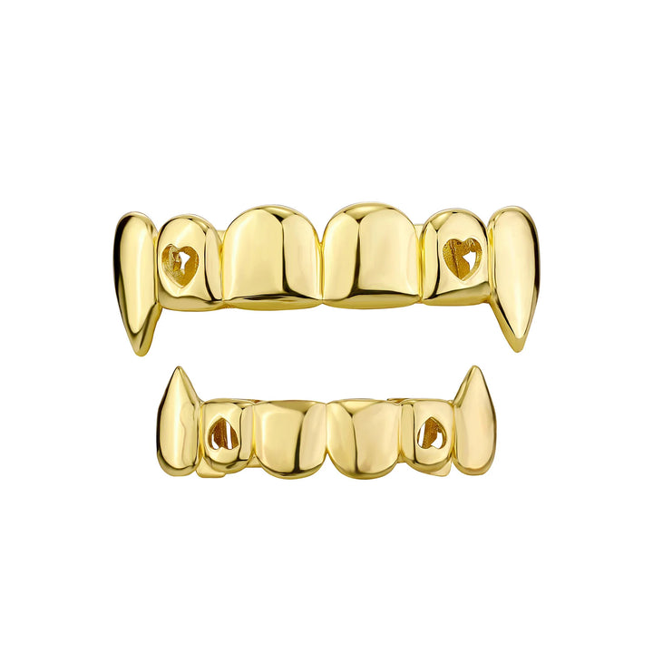 [Top and Bottom] Plated Metal Vampire Fang Grillz