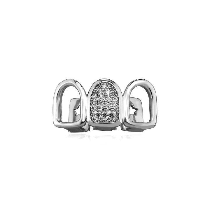 Triple Grillz With Studded Center [Single]