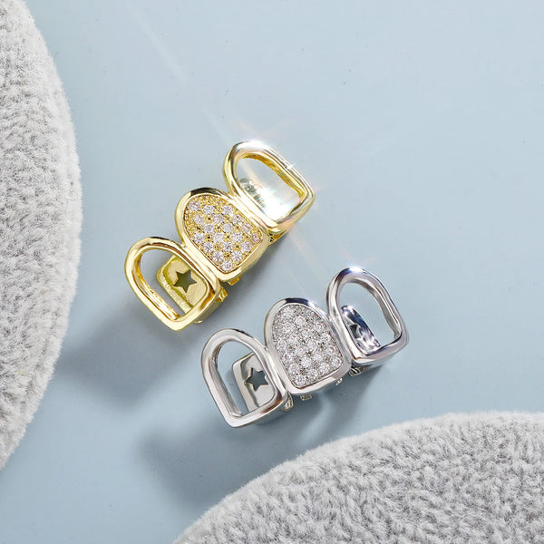 Triple Grillz With Studded Center [Single]