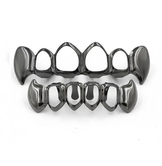 Black Open Face Fang Grillz Rhino Grillz