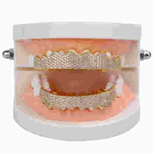 Iced Out Bottom Grillz Gold