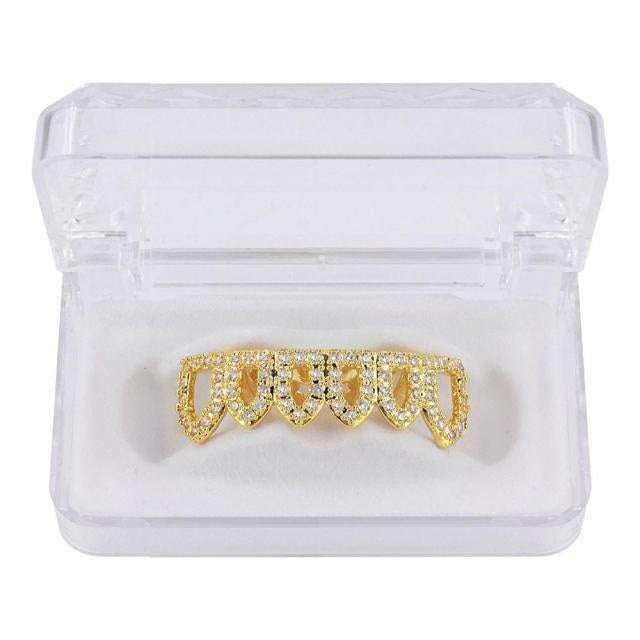 Open Face Bottom Grillz With Diamonds