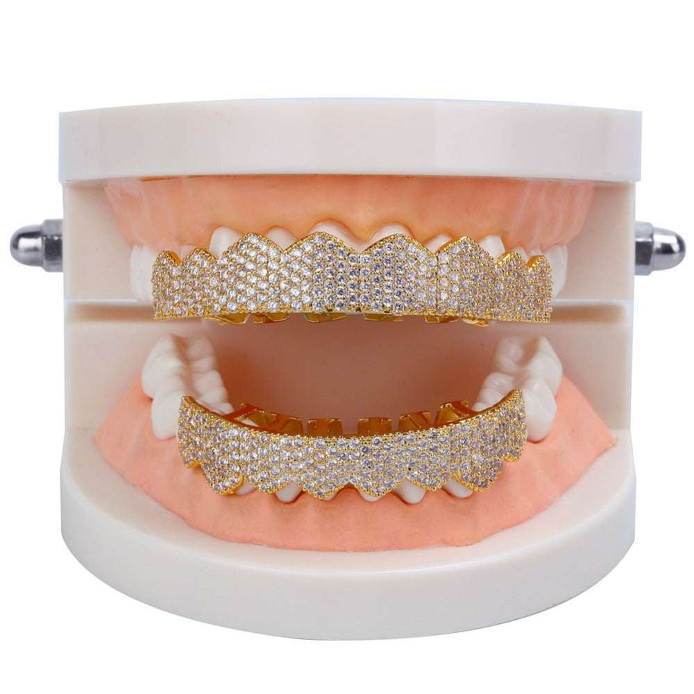 Top And Bottom] Iced Out Grillz 8 Tooth – Rhino Grillz