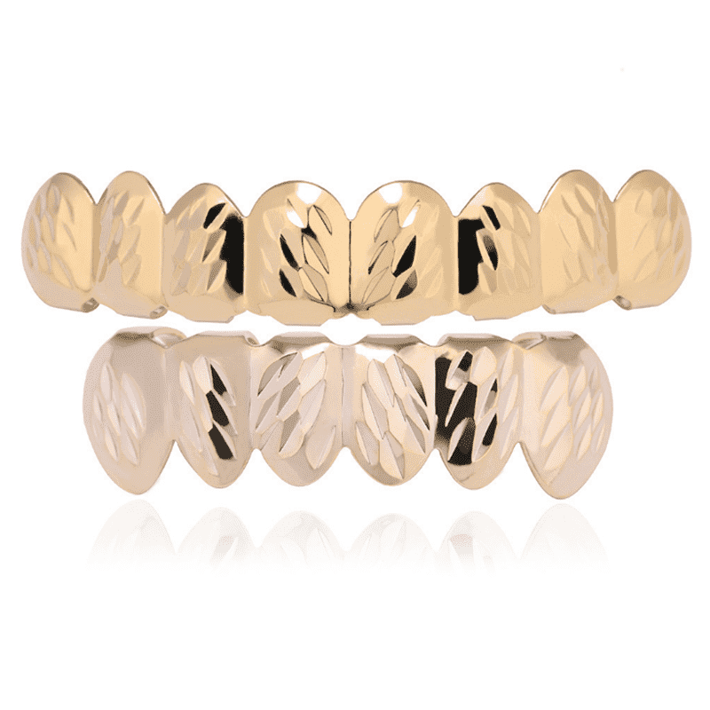 Gold Plated Diamond Cut Grillz – Rhino Grillz