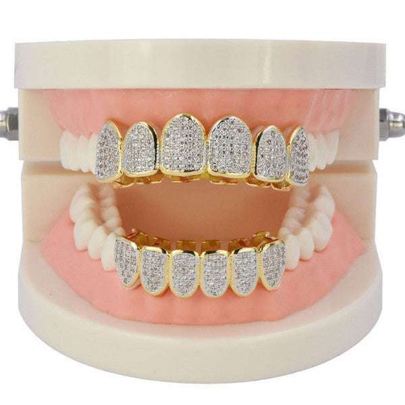 Princess Cut Diamond Top And Bottom Grillz Set – Rhino Grillz