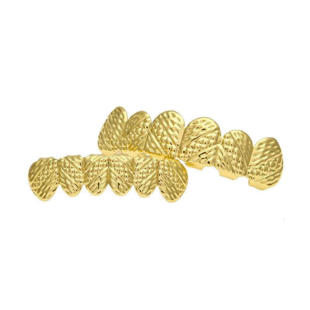 [Full Set] Stamped Gold Grillz Rhino Grillz