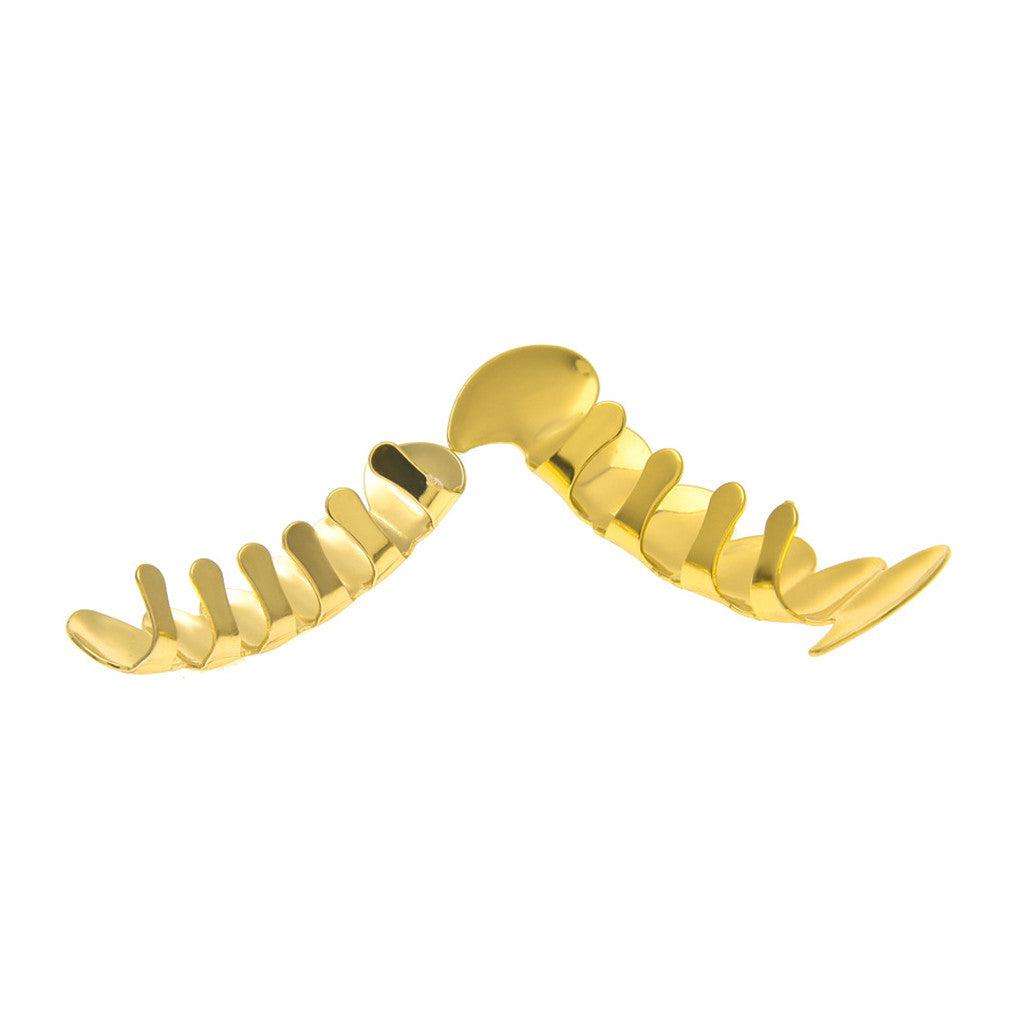 24k Gold Plated Vampire Fang Removable Teeth Grillz Set