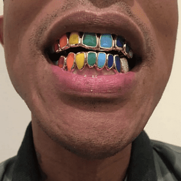 Pharrell Williams Rainbow Grillz