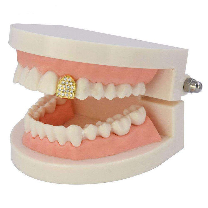 [Single Tooth] Iced Diamond Gold Grill