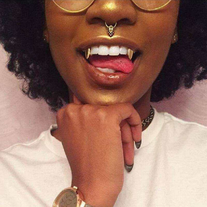 [Single Tooth] Rose Gold Vampire Fang Grill