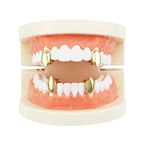 [Single Tooth X 4] Rose Gold Vampire Fang Grillz