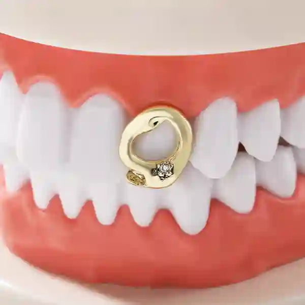 [Single] Round Hollow Studded Open Face Grillz SS