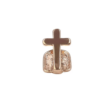 [Single Tooth] Cross Rose Gold Grillz